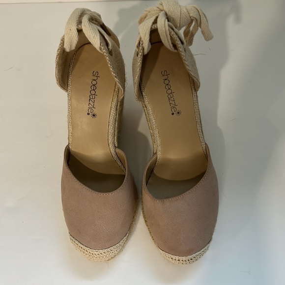 Shoedazzle Lauren Lace Up Espadrille Light Pink Women's Size 6.5 - Picture 2 of 9